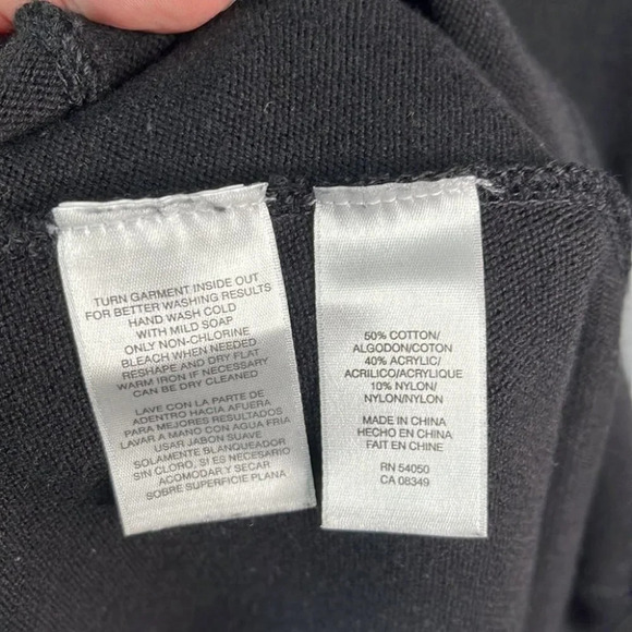 JONES NEW YORK Knit Sweater Dress Black Midi 3/4 Sleeve Fit Flare Witchy M - Picture 8 of 10